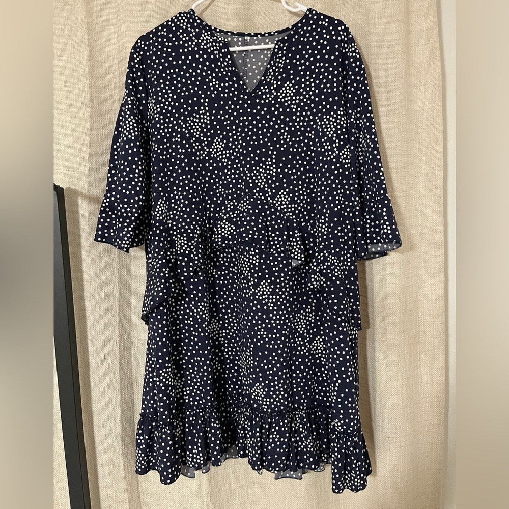 Amazon Navy Polka Dot dress - XL